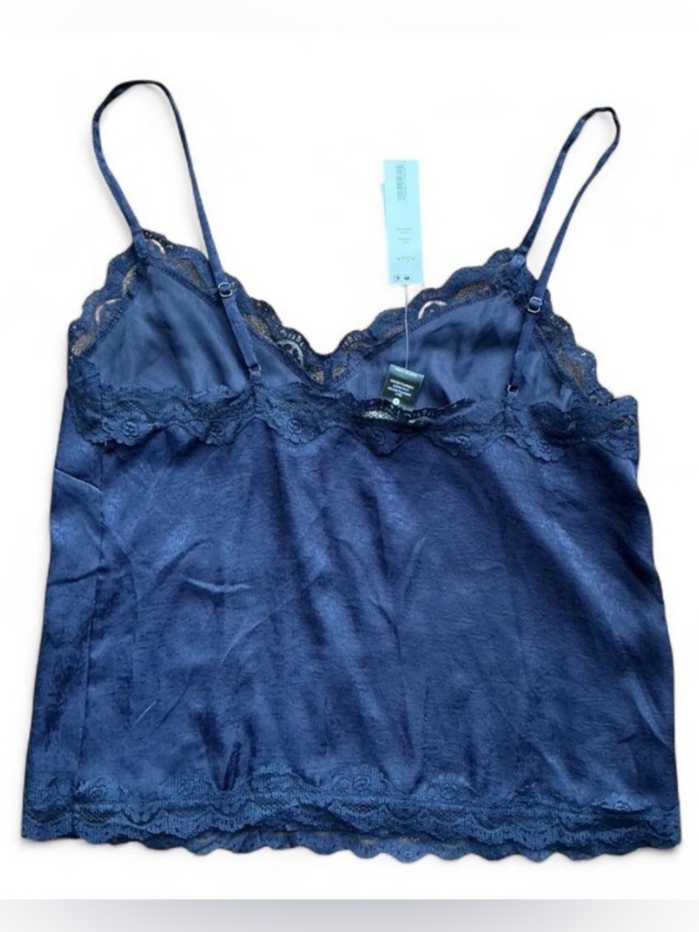 Dark Coquette Fairy Navy Blue Lace Cami - Picture 3 of 5